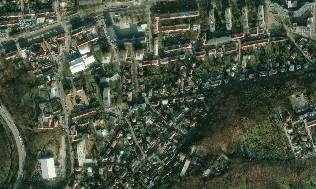 Chaloupky – letecký pohled