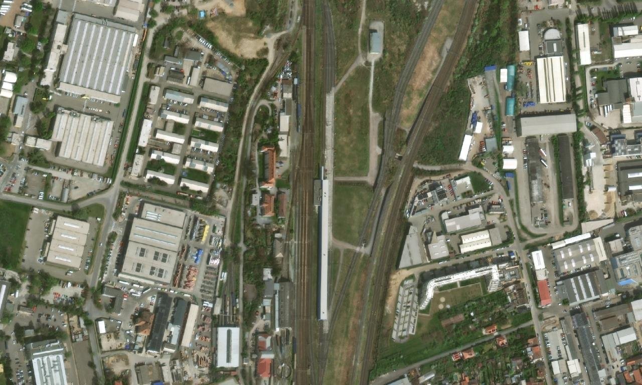 Domy Výpravní 3,5,7 – letecký pohled