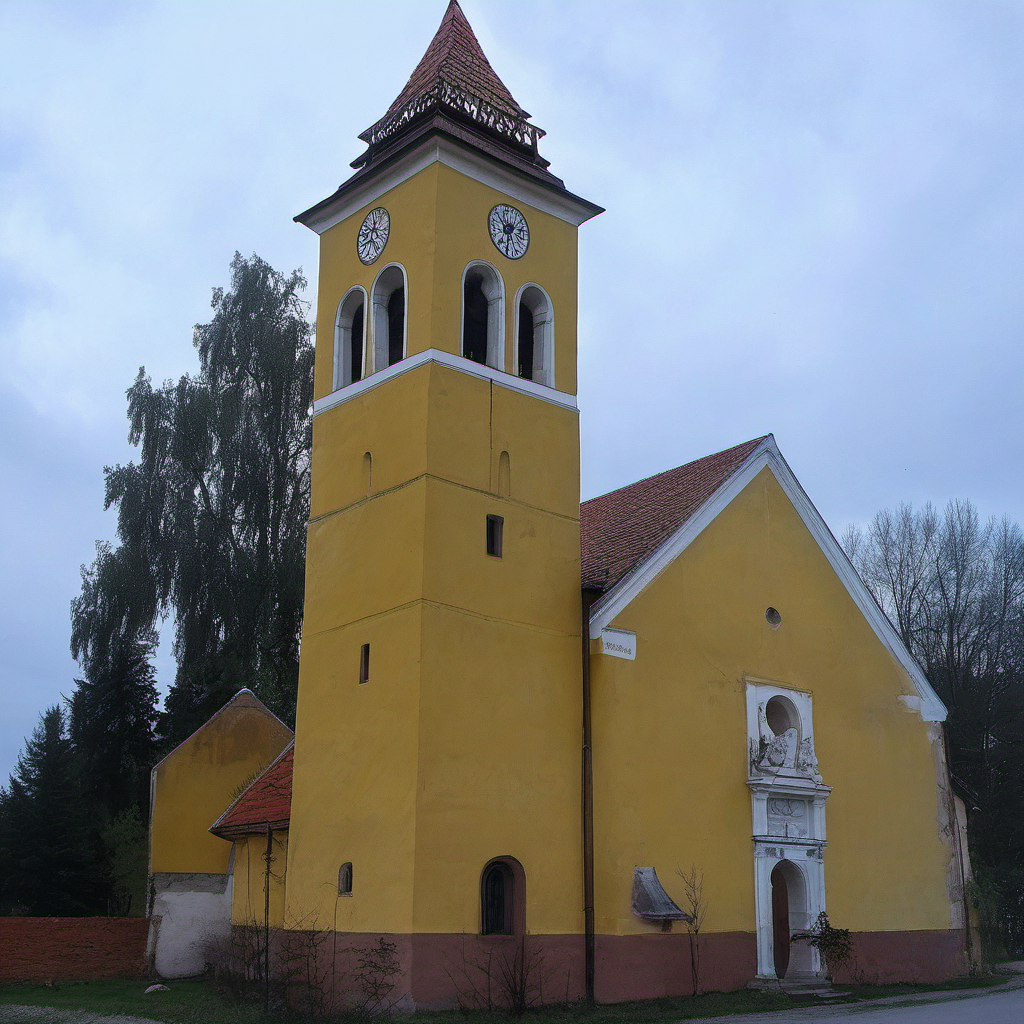 Historická podoba – evangelický kostel v Hrubé Vrbce