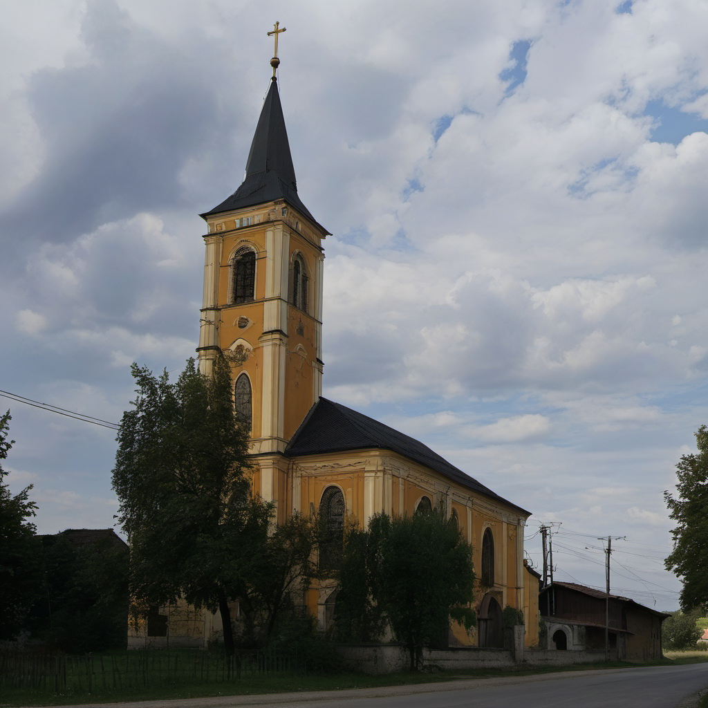 Historická podoba – evangelický kostel v Huslenkách