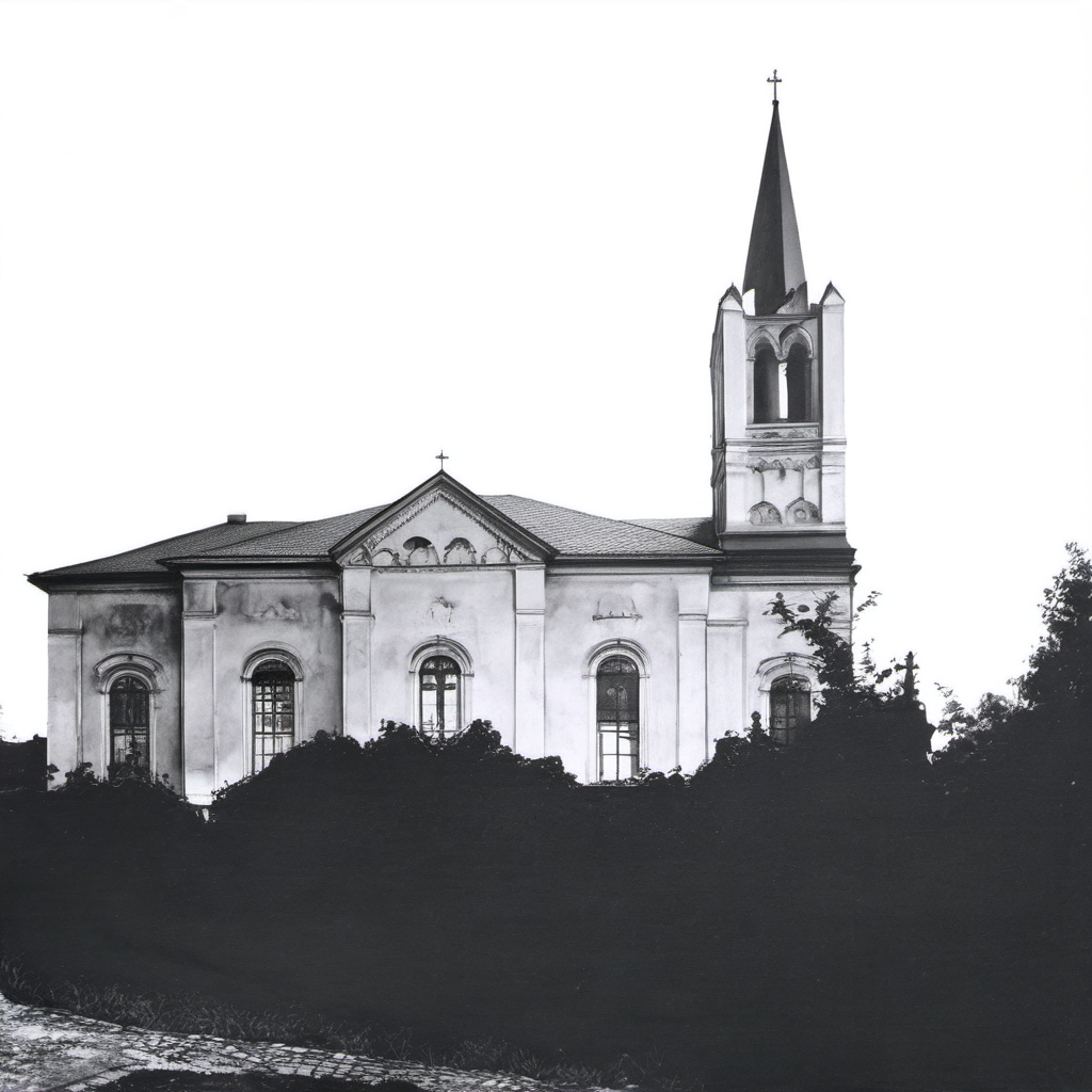 Historická podoba – evangelický kostel v Jirkově