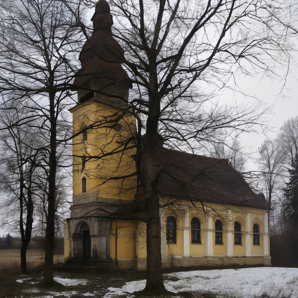 Historická podoba – evangelický kostel v Mokřinách