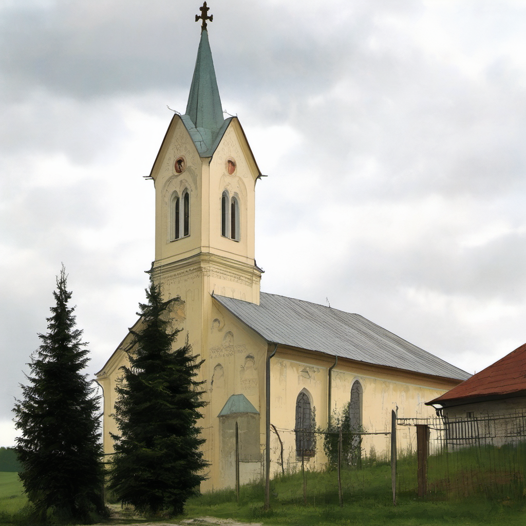 Historická podoba – evangelický kostel v Pozděchově