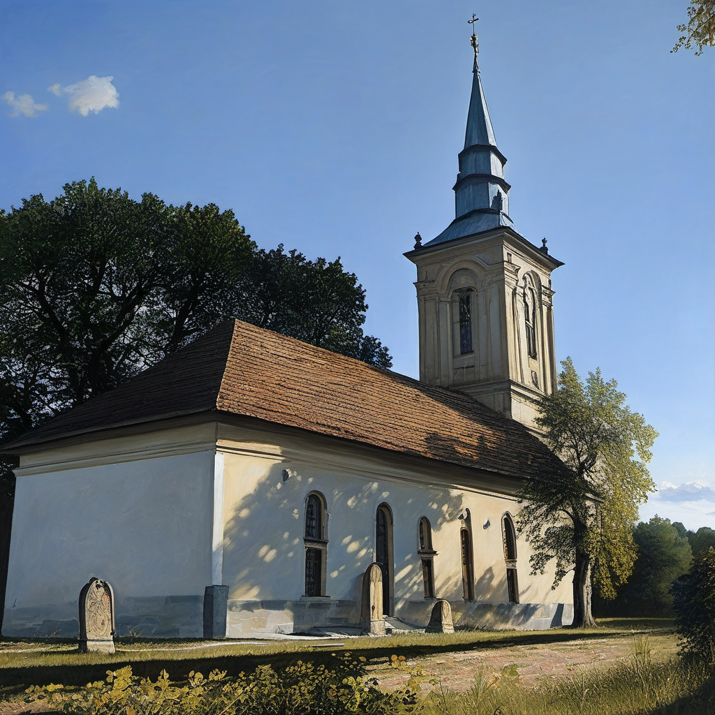 Historická podoba – evangelický kostel v Prosetíně