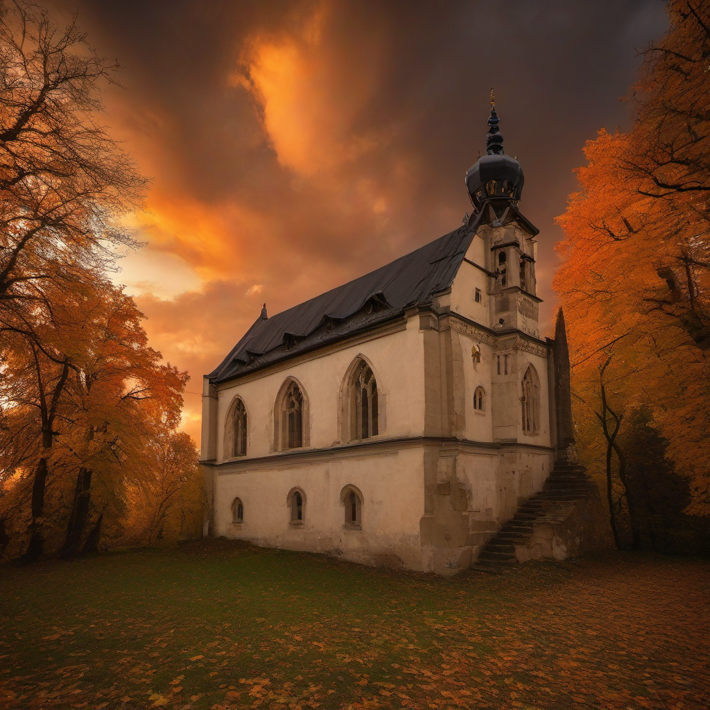 Kostel Neposkvrněného početí Panny Marie (Habartice) – autumn