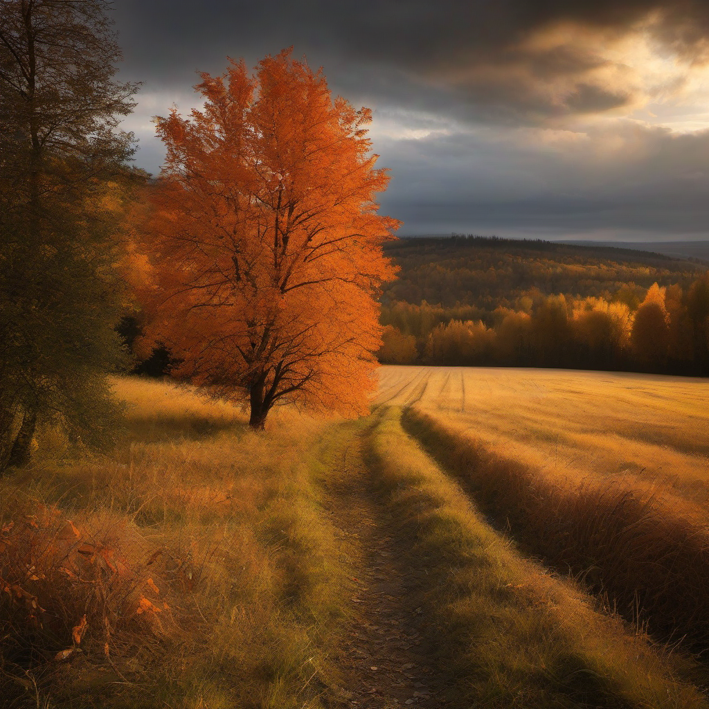 kostel svatého Bartoloměje (Kunětice) – autumn