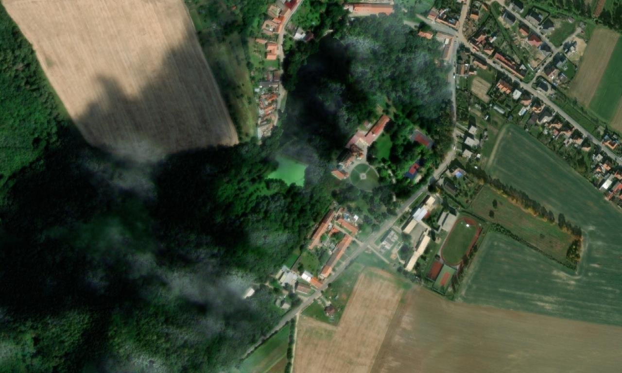Kravsko – letecký pohled