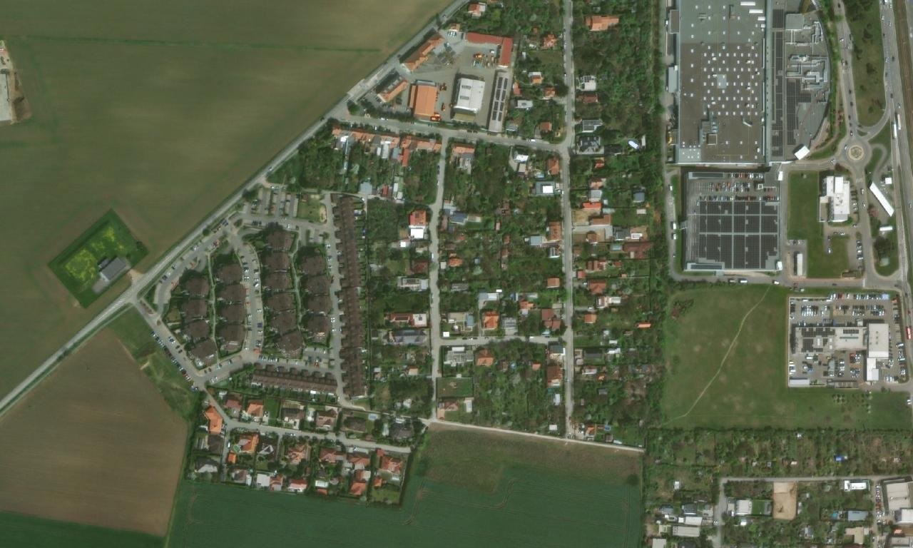 Nové Moravany – letecký pohled