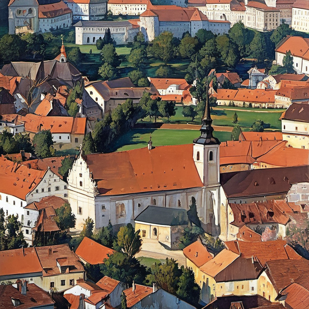 Historická podoba – piaristický klášter s kostelem sv. Jana Křtitele v Mikulově