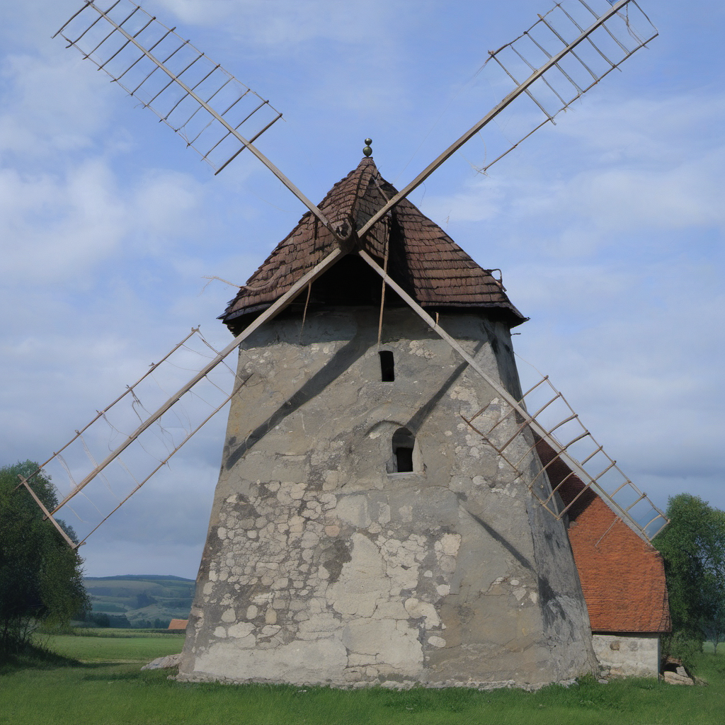 Historická podoba – větrný mlýn v Kuželově