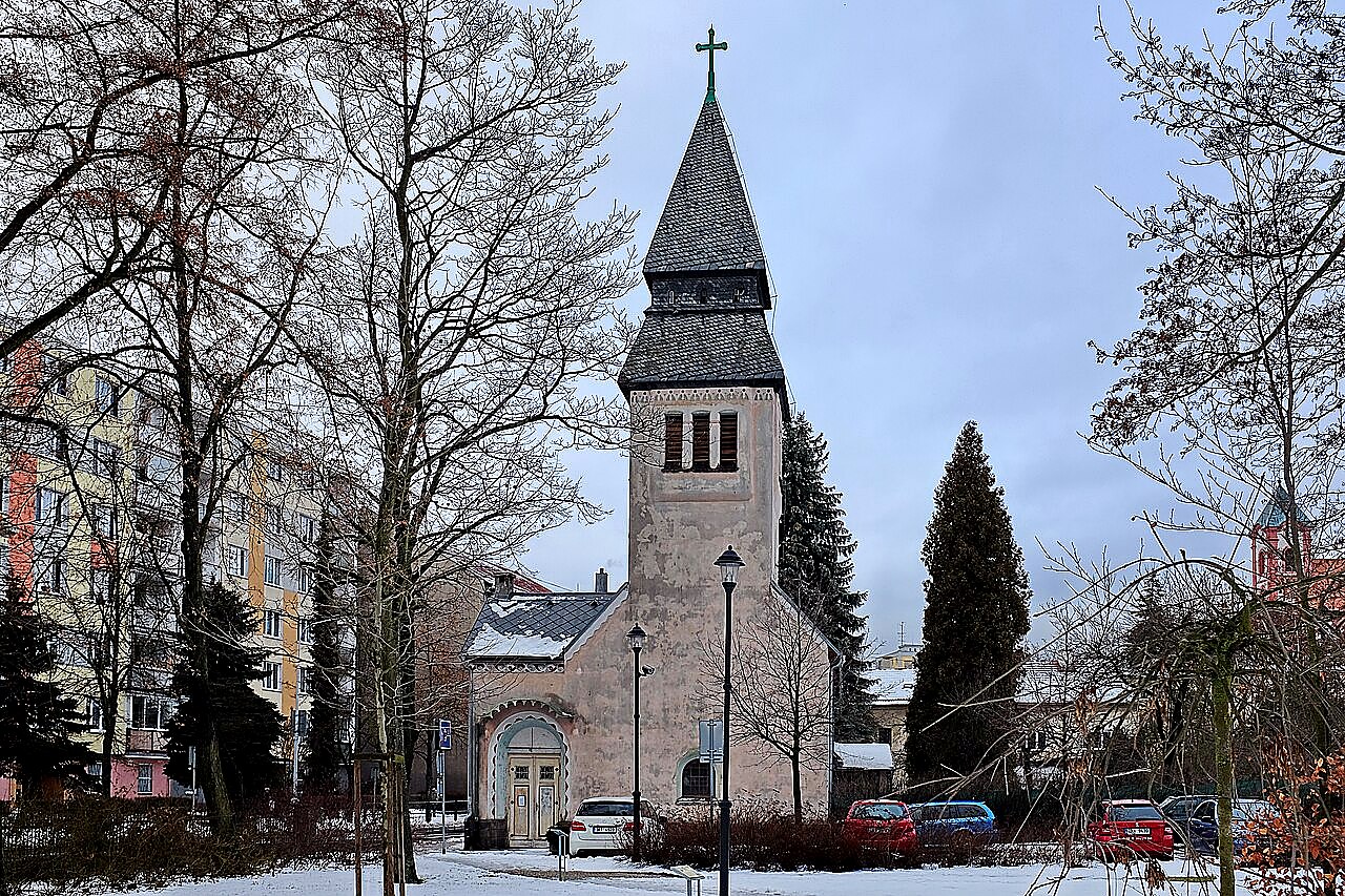 
<span>evangelický kostel v Chodově</span>

