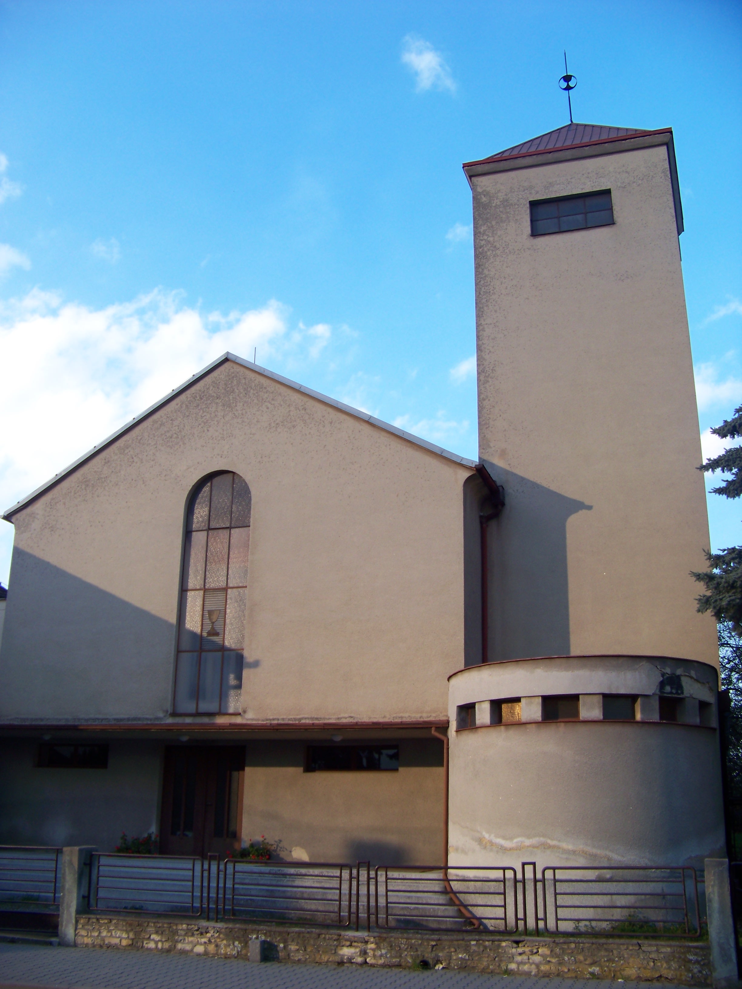 Dnešní pohled – evangelický kostel v Mšeně
