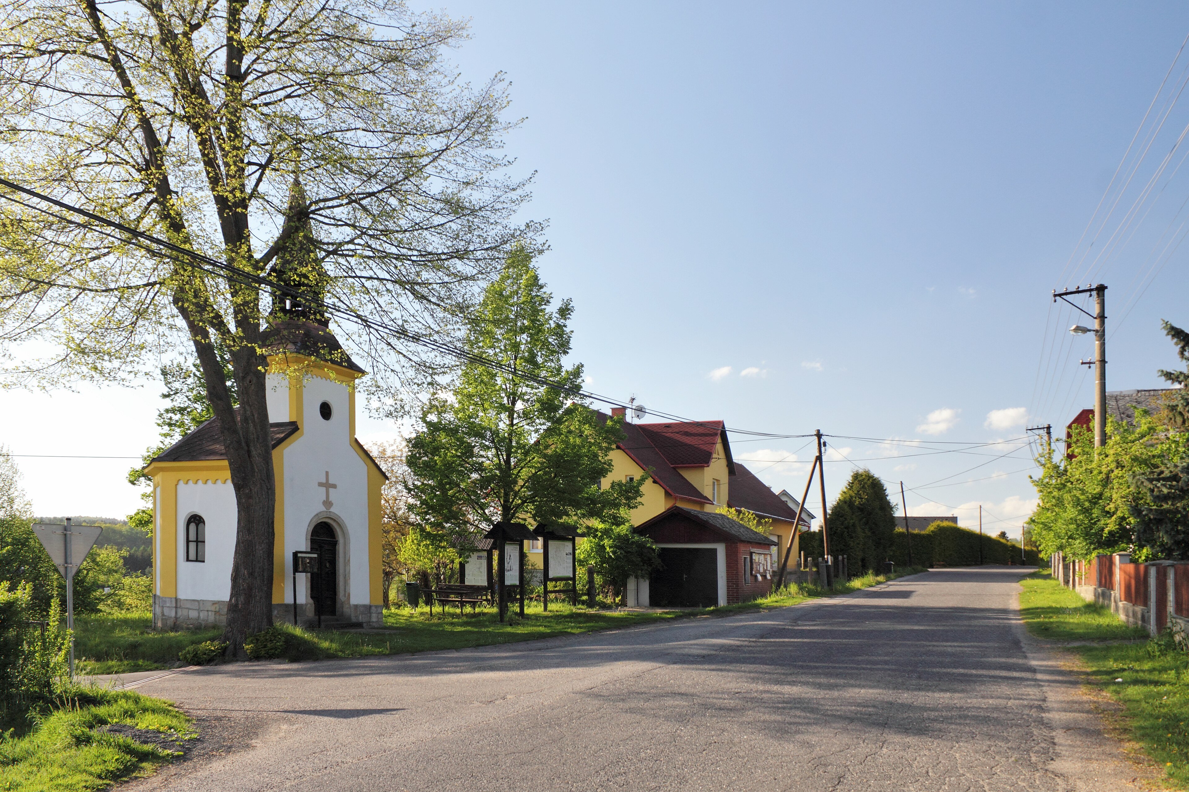 Dnešní pohled – kaple Anděla Strážce (Čtveřín)