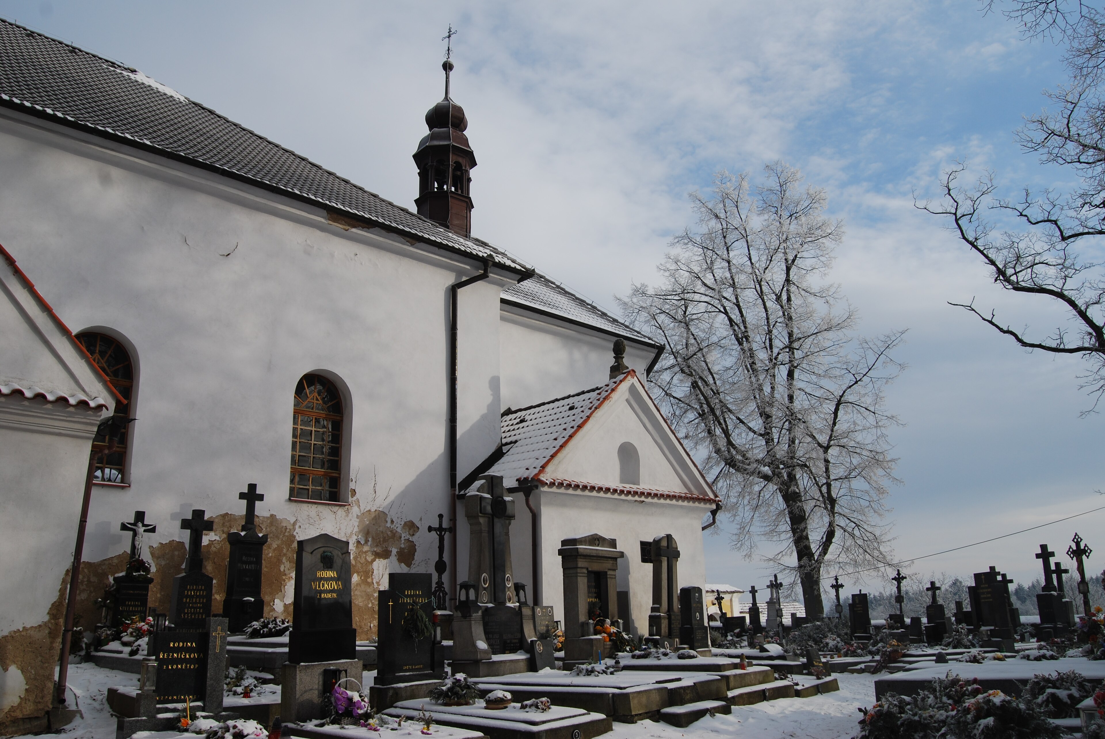 Dnešní pohled – kostel svatého Petra (Milín)
