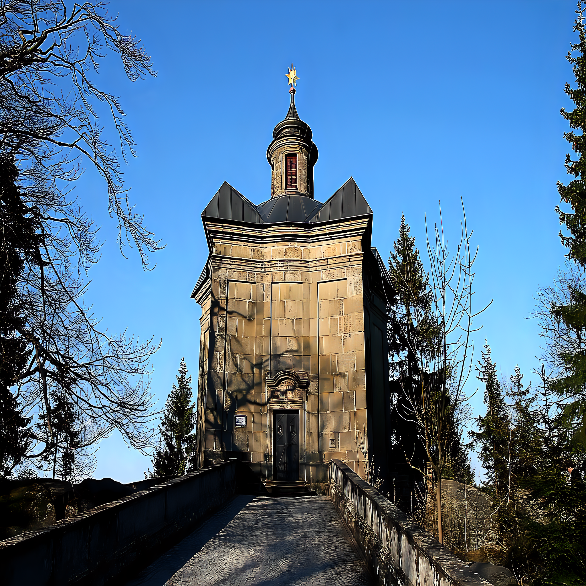 
<span>kaple Panny Marie Sněžné na Hvězdě</span>
