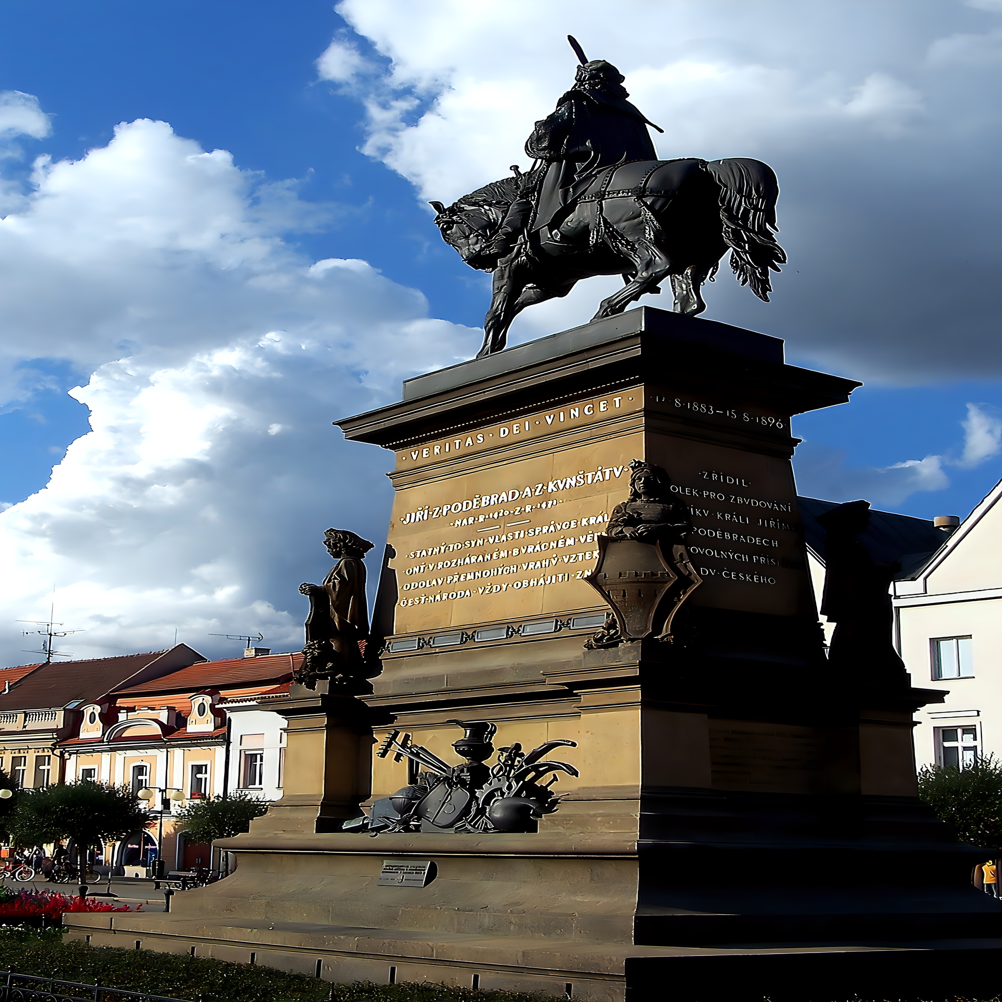 
<span>pomník Jiřího z Poděbrad</span>
