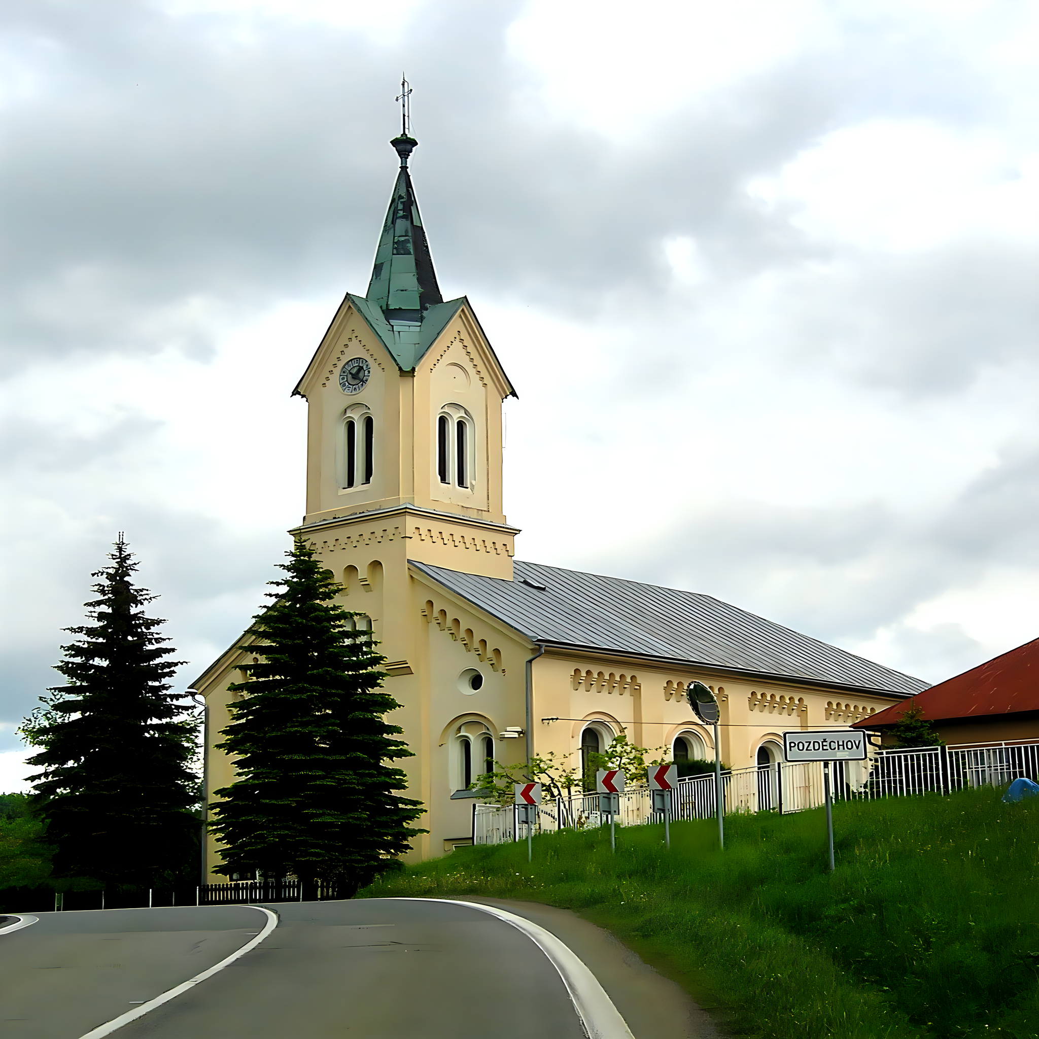 
<span>evangelický kostel v Pozděchově</span>
