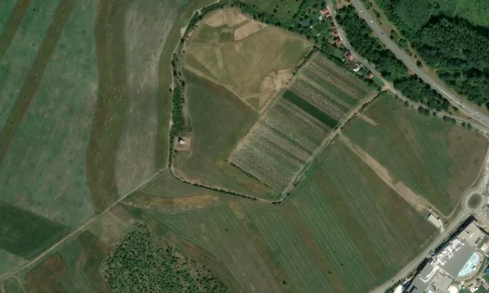 Římská vojenská pevnost u Mušova – letecký pohled