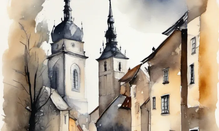 Žebrák – akvarel