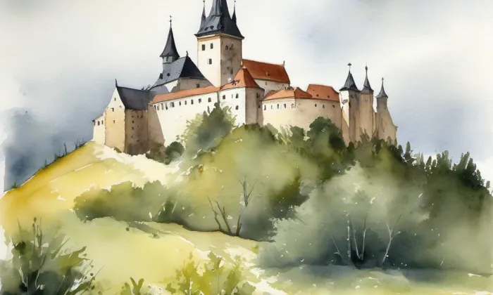 Černá – akvarel