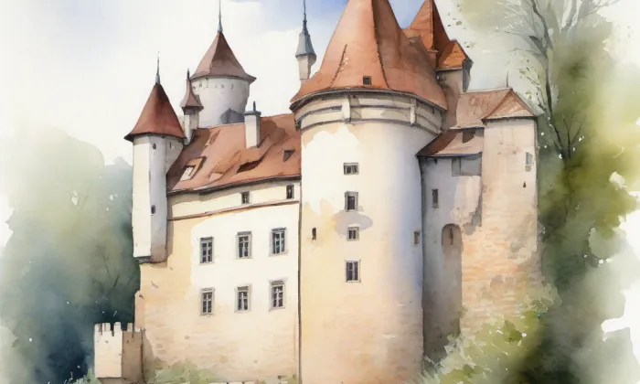 Česká Olešná – akvarel