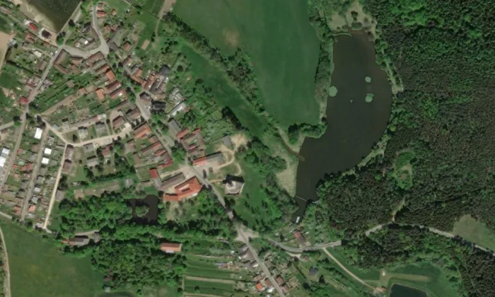 Český Rudolec – letecký pohled