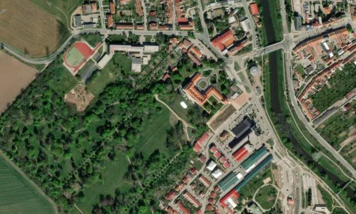 Židlochovice – letecký pohled