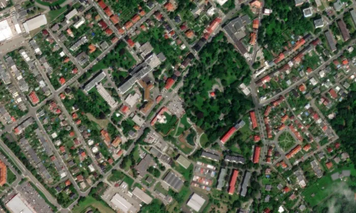 Španělská kaple – letecký pohled