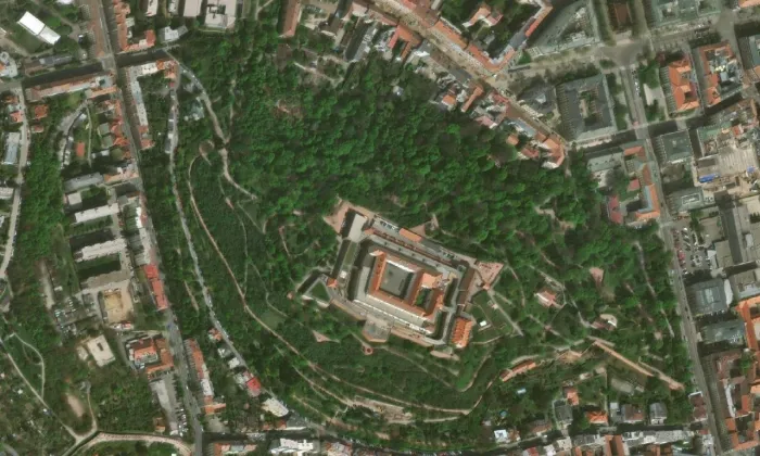 Špilberk – letecký pohled