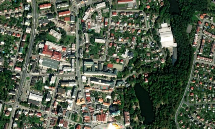 Štáflova chalupa – letecký pohled