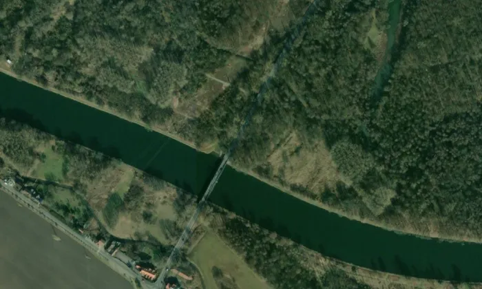 Štěpánský most – letecký pohled