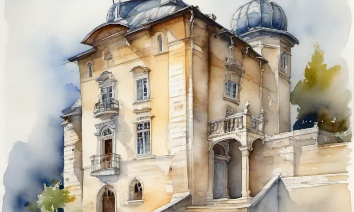 Šternberský palác na Malé Straně – akvarel