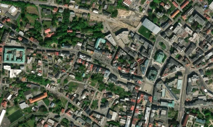 Appeltův dům – letecký pohled
