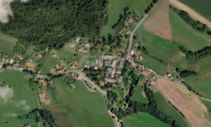 Arboretum Žampach – letecký pohled