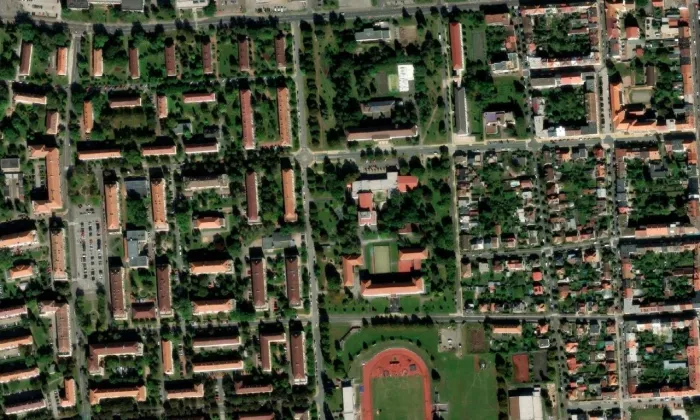 Arboretum Pardubice – letecký pohled