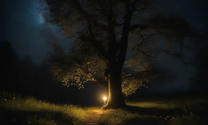 Arboretum Střední lesnické školy v Hranicích – noc