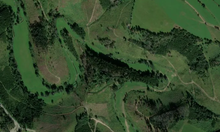 Aueršperk – letecký pohled