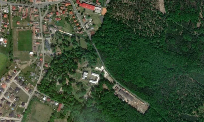 Býchory – letecký pohled