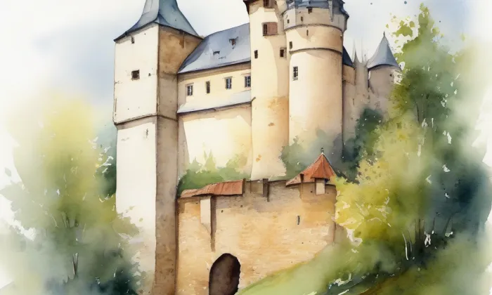 Březina – akvarel