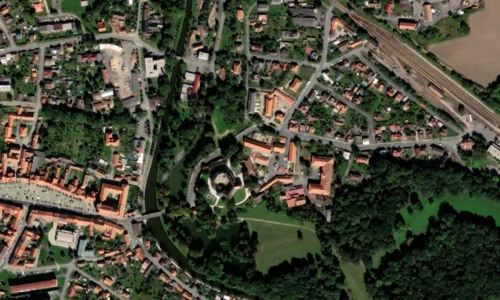 Březnice – letecký pohled