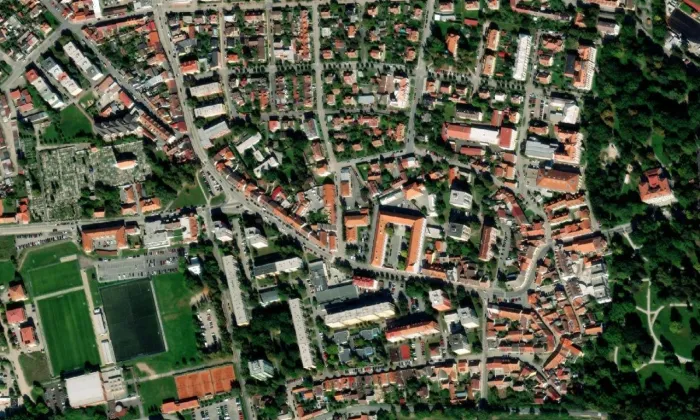 Bývalá kasárna – letecký pohled