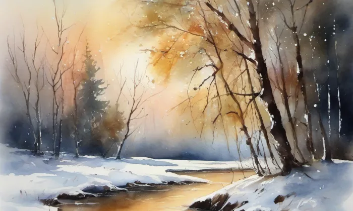 Bývalá tvrz – sýpka – akvarel