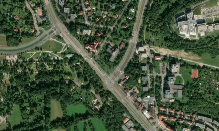 Bývalá Vyšší hospodářská škola – letecký pohled