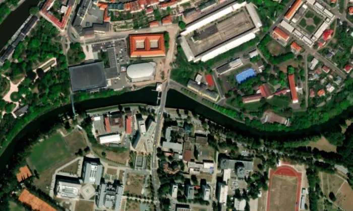 barokní opevnění Hradce Králové – letecký pohled
