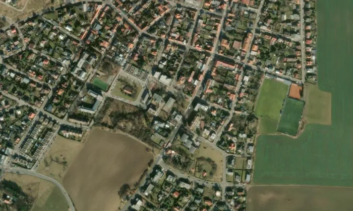 Battistova cihelna – letecký pohled