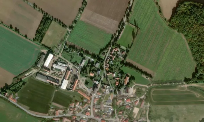 Bauerova vila – letecký pohled
