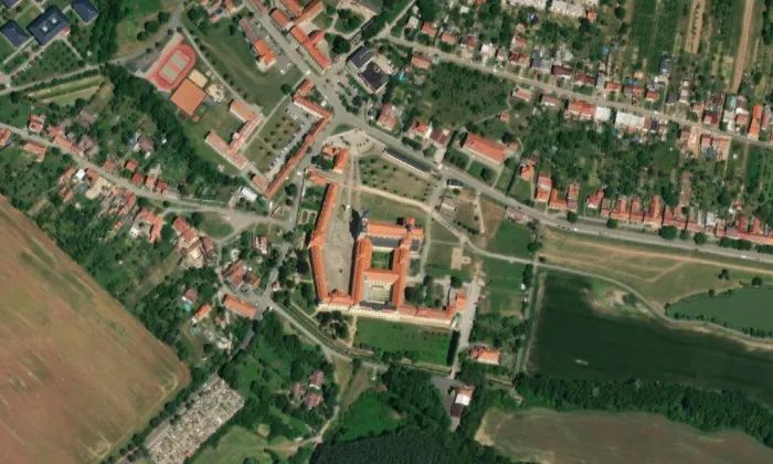Bazilika Nanebevzetí Panny Marie a svatého Cyrila a Metoděje – letecký pohled