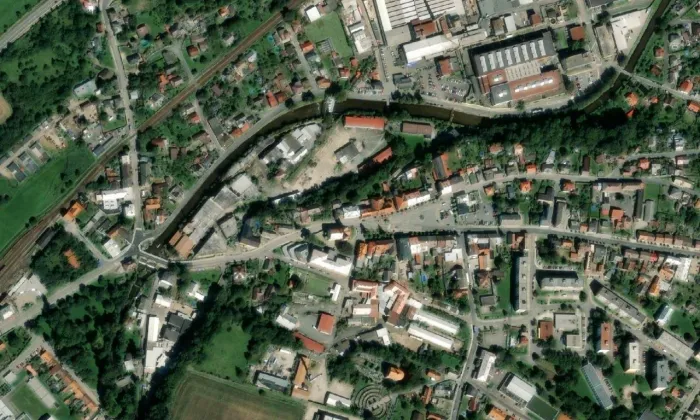Bednářova vila – letecký pohled