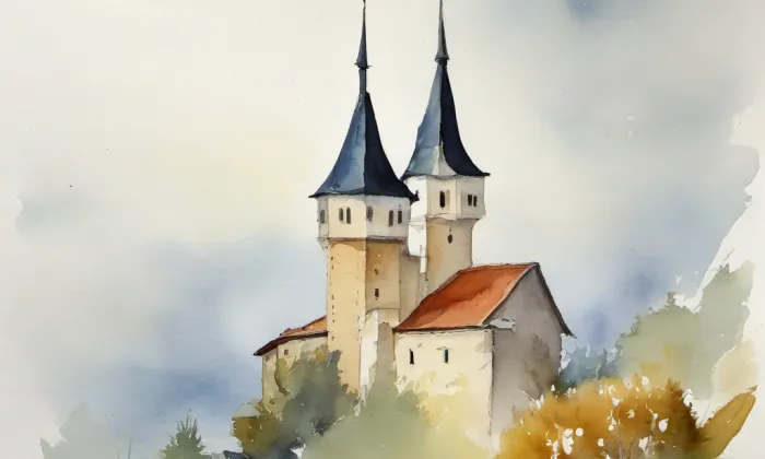 Benešov nad Ploučnicí – akvarel