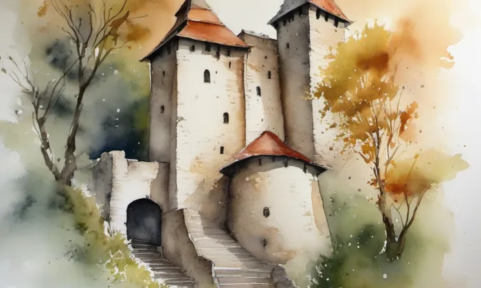 Benešov u Prahy – akvarel